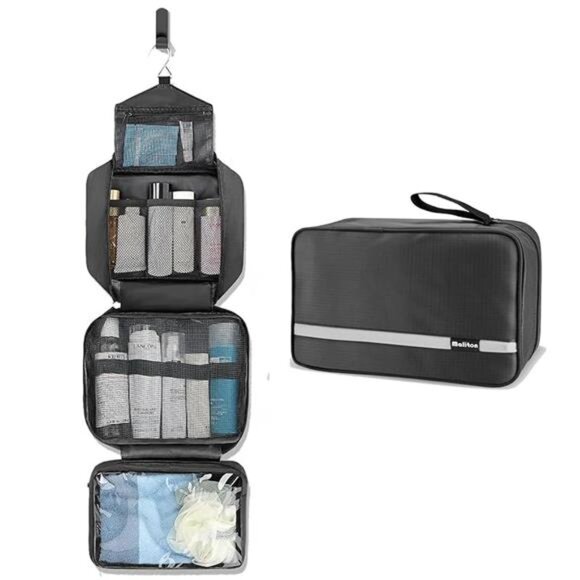 Toiletry Bag for Men & Women | Large for Traveling | Hanging Compact Hygiene Bag - Picture 8 of 8